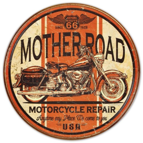 Plaque Route 66 -Mother road -Motorcycles repair
