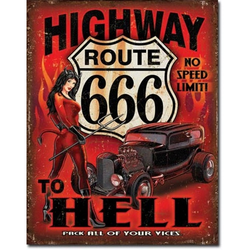 Plaque Pin-up Highway to Hell