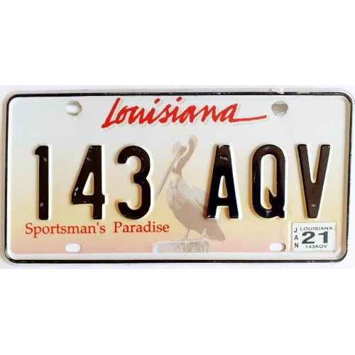 Plaque de voiture louisiane