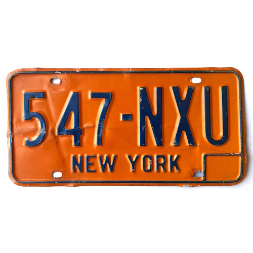 Authentique plaque d'immatriculation - New York - 1973/1980