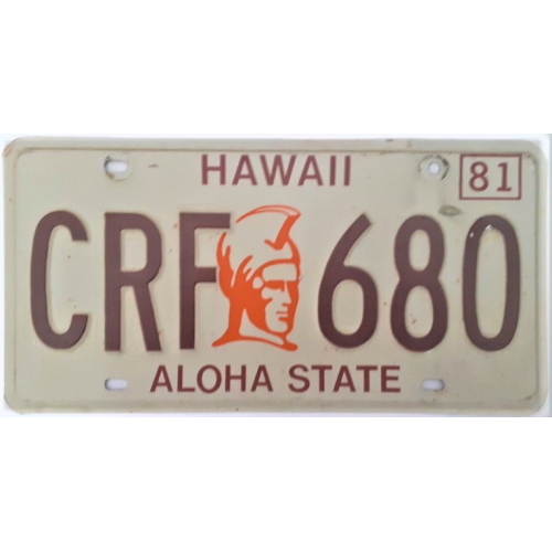 Plaque authentique hawaii