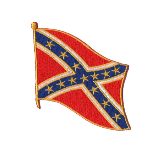 Patch ecusson biker rebel flag wave