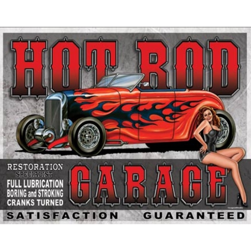 Plaque metal sexy pin up hot rod garage