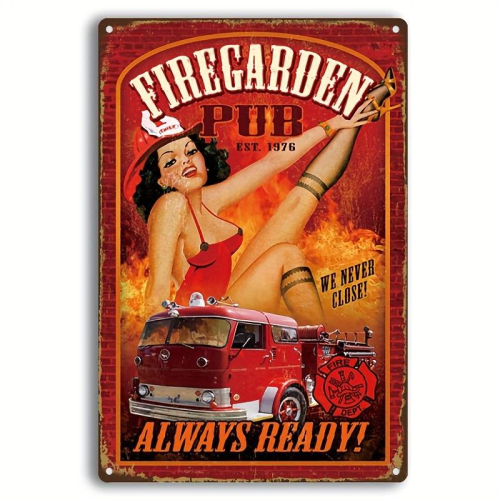 Plaque pin up fire garden