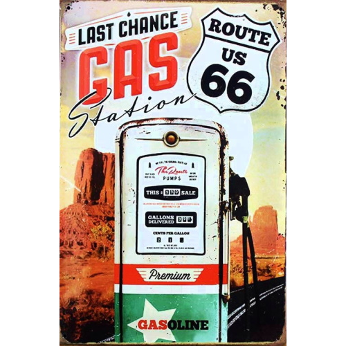 Plaque route 66 last chance gas station