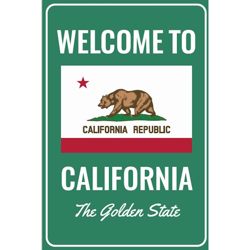 Plaque welcome to california