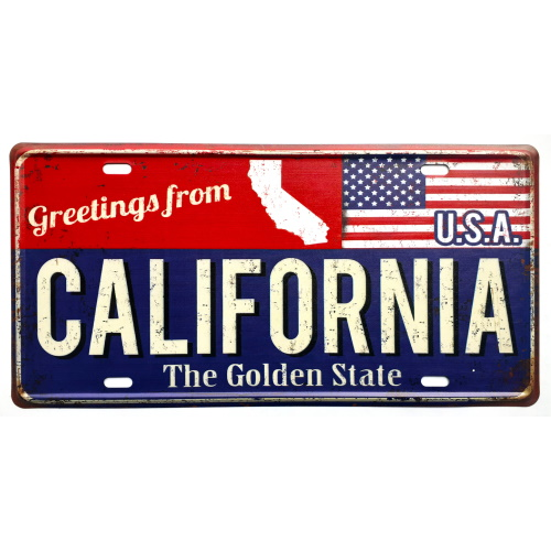 Plaque greetings from california