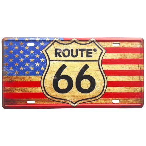 Plaque route 66 drapeau