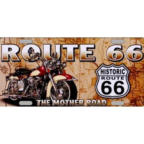 Plaque route 66 mother road moto