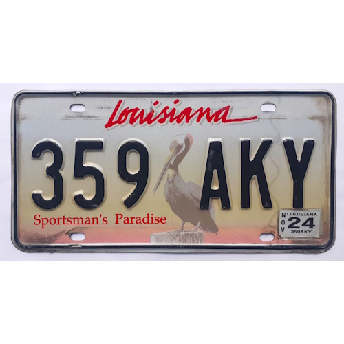 Plaque authentique louisiane