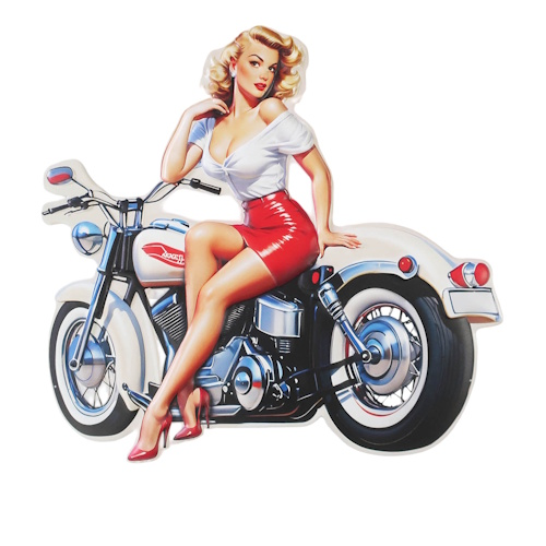 Plaque pin up moto