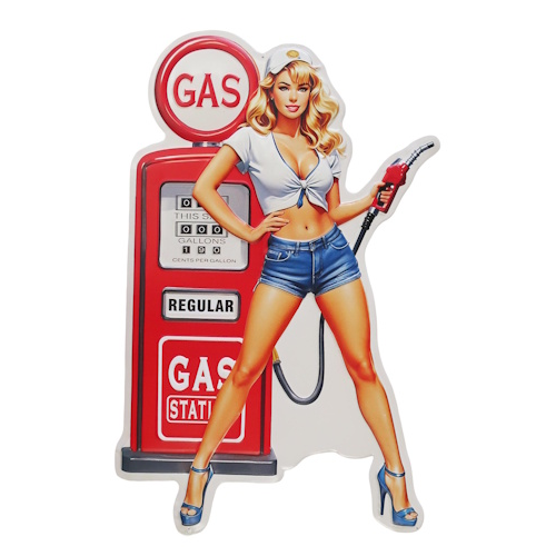 Plaque pin up regular gas