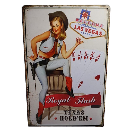 Plaque pin up royal flush