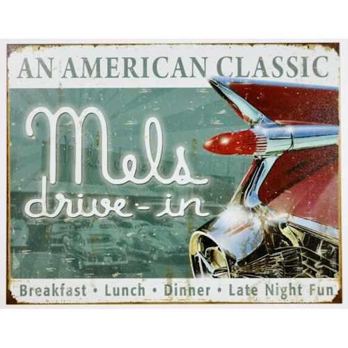 Plaque metal publicitaire 40x30cm plate mels drive in