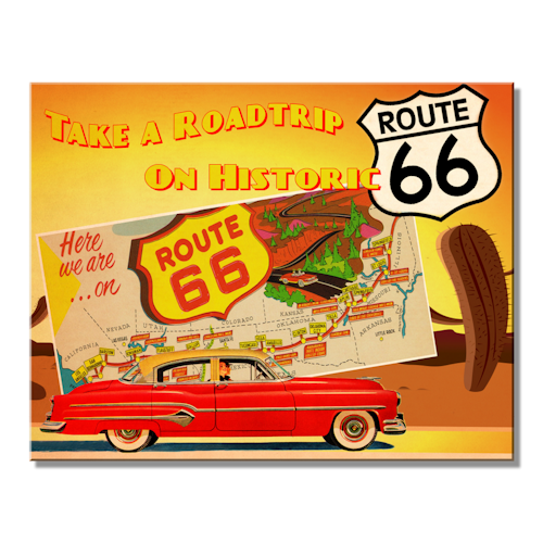 Plaque take a roadtrip on route 66