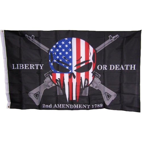 Drapeau Liberty or death - second amendment