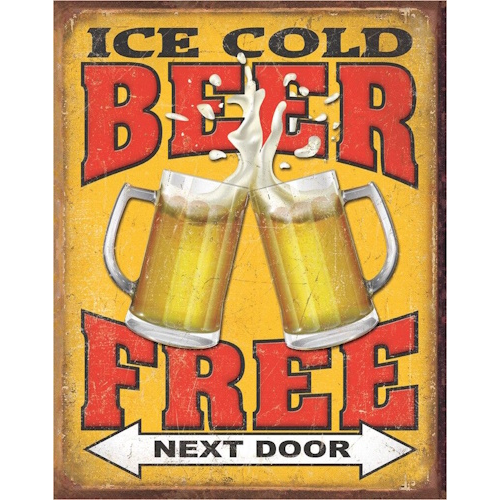 Plaque ice cold beer