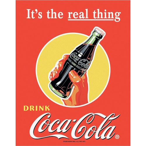Plaque coca cola the real thing