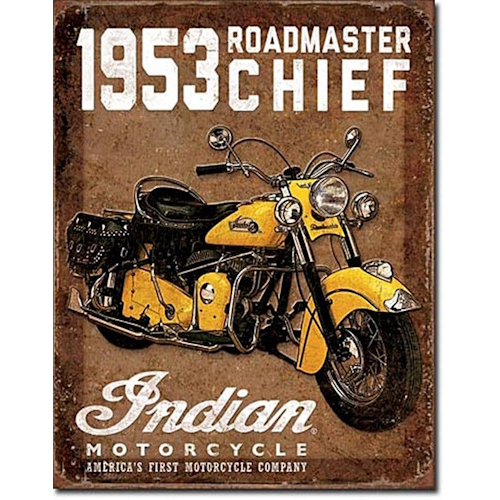 Plaque moto indian roadmaster 1953