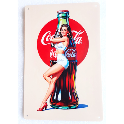 Plaque pin up coca cola